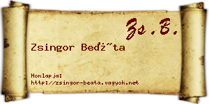 Zsingor Beáta névjegykártya